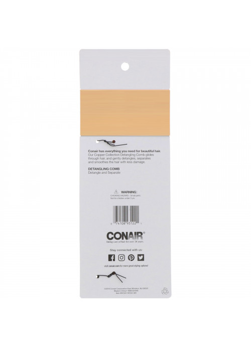 Conair, Copper Collection, Detangling Comb, 1 Comb