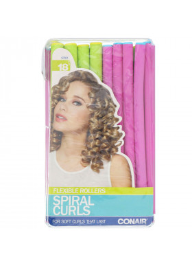 Conair, Flexible Rollers, Spiral Curls, 18 Pieces