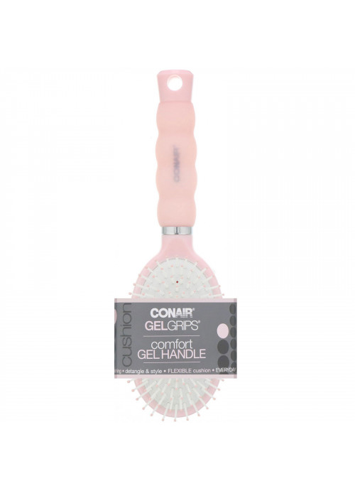 Conair, Gel Grips, Comfort Gel Handle, Detangle & Style Cushion Hair Brush, 1 Brush