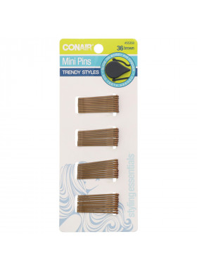 Conair, Mini Pins, Brown, 36 Pieces