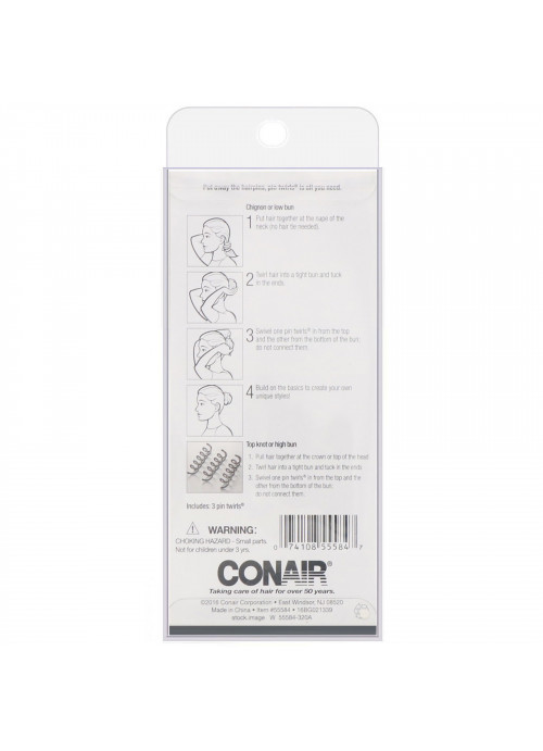 Conair, Pin Twirls, Metal Spiral Pins, 3 Pieces