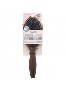 Conair, Tangle Pro Detangler, Normal & Thick Hair, Wood Cushion Hair Brush, 1 Brush