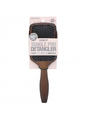 Conair, Tangle Pro Detangler, Normal & Thick Hair, Wood Paddle Hair Brush, 1 Brush