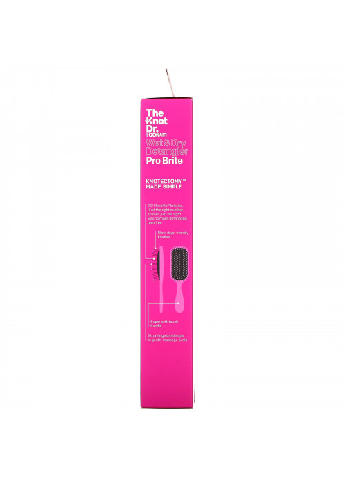 Conair, The Knot Dr, Pro Brite Wet & Dry Detangler, Pink, 1 Brush