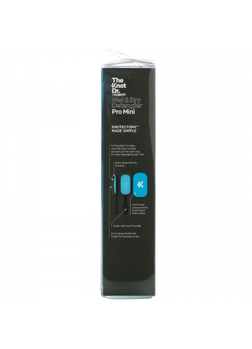Conair, The Knot Dr., Pro Mini Wet & Dry Detangler, Blue, 2 Piece Set