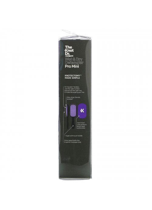 Conair, The Knot Dr., Pro Mini Wet & Dry Detangler, Purple, 2 Piece Set