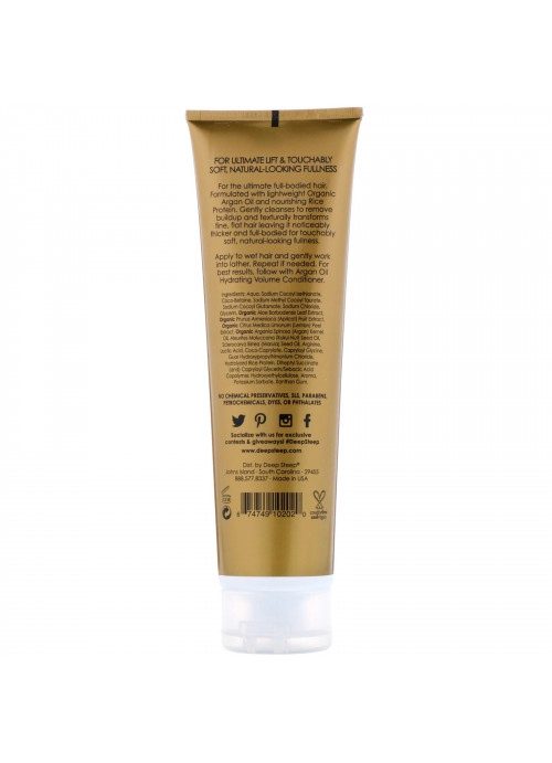 Deep Steep, Argan Oil, Hydrating Volume Shampoo, Lusciously Full, 10 fl oz. (295 ml)
