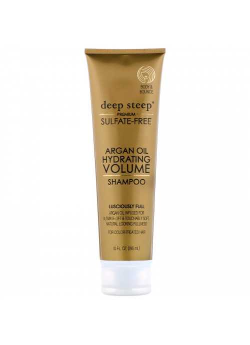 Deep Steep, Argan Oil, Hydrating Volume Shampoo, Lusciously Full, 10 fl oz. (295 ml)