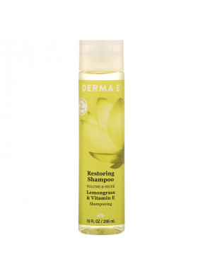 Derma E, Restoring Shampoo, Volume & Shine, Lemongrass & Vitamin E, 10 fl oz (296 ml)