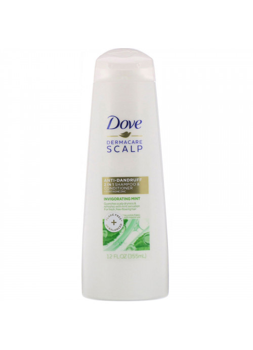 Dove, Dermacare Scalp, Anti-Dandruff 2 in 1 Shampoo & Conditioner, Invigorating Mint, 12 fl oz (355 ml)