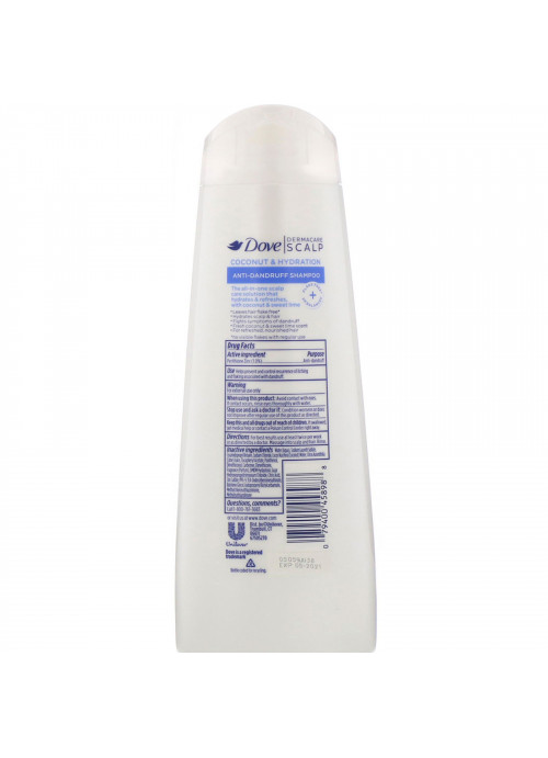 Dove, Dermacare, Scalp, Anti-Dandruff Shampoo, Coconut & Hydration, 12 fl oz (355 ml)