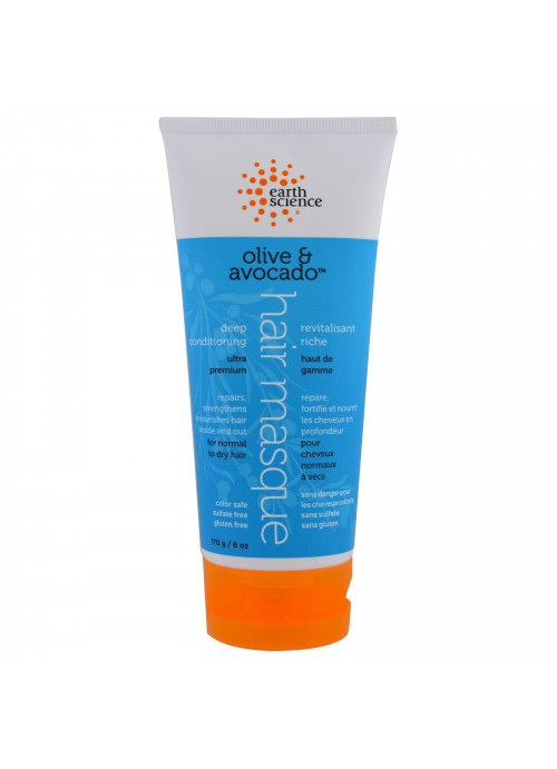 Earth Science, Deep Conditioning, Hair Masque, Olive & Avocado, 6 oz (170 g)