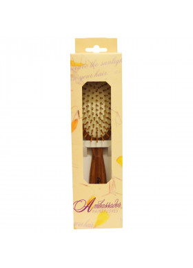 Fuchs Brushes, Ambassador Hairbrushes, Bamboo, Large Oval/Wood Pins, 1 Brush