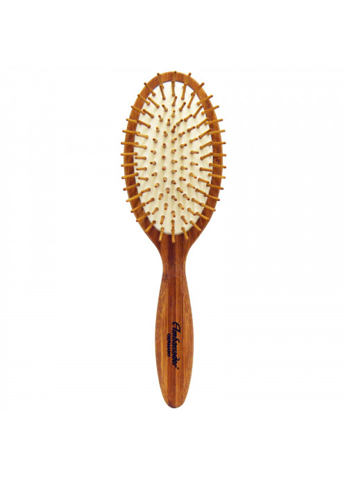 Fuchs Brushes, Ambassador Hairbrushes, Bamboo, Large Oval/Wood Pins, 1 Brush