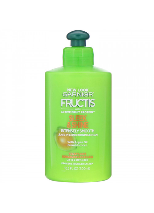 Garnier, Fructis, Sleek & Shine, Intensely Smooth Leave-In Conditioning Cream, 10.2 fl oz (300 ml)