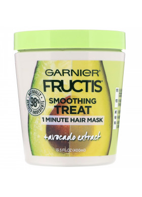 Garnier, Fructis, Smoothing Treat, 1 Minute Hair Mask + Avocado Extract, 13.5 fl oz (400 ml)