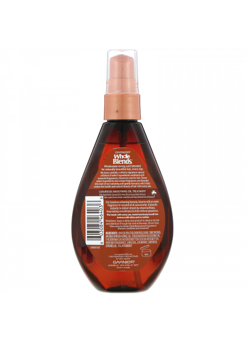 Garnier, Whole Blends, Coconut Oil & Cocoa Butter Smoothing Oil, 3.4 fl oz (100 ml)