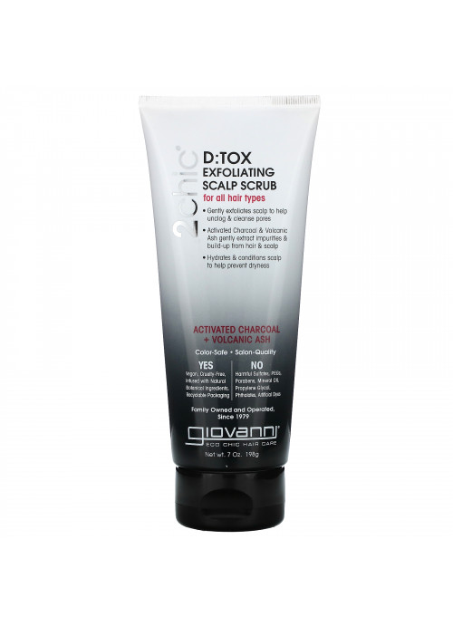 Giovanni, 2chic, D:TOX Daily Exfoliating Scalp Scrub,  7 fl oz (198 ml)