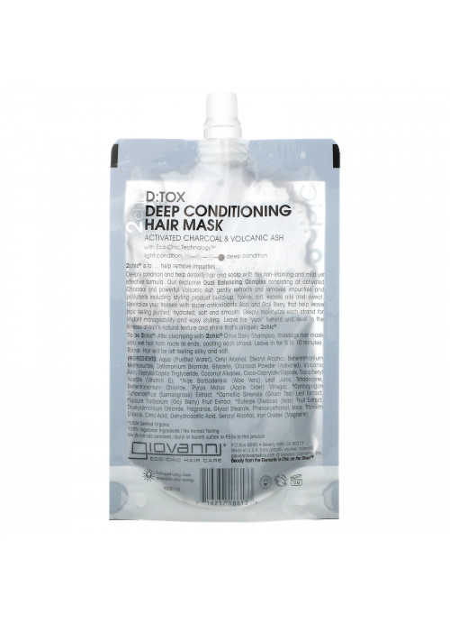 Giovanni, 2chic Detox, Deep Conditioning Hair Mask, 1 Packet, 1.75 fl oz (51.75 ml)
