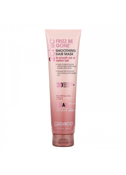 Giovanni, 2chic, Frizz Be Gone, Smoothing Hair Mask, Shea Butter + Sweet Almond Oil, 5.1 fl oz (150 ml)