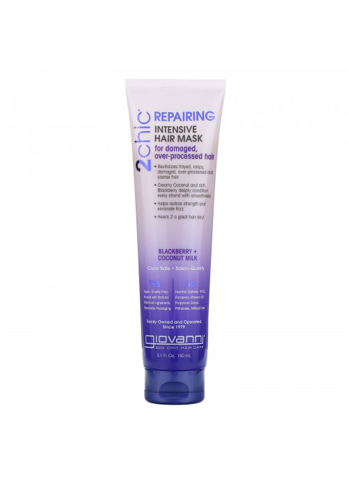 Giovanni, 2chic, Repairing, Intensive Hair Mask, Blackberry & Coconut Milk, 5.1 fl oz (150 ml)