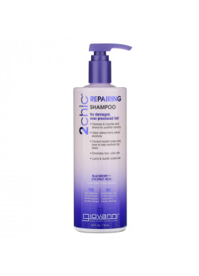 Giovanni, 2chic, Repairing Shampoo, for Damaged, Over Processed Hair, Blackberry & Coconut Milk, 24 fl oz (710 ml)