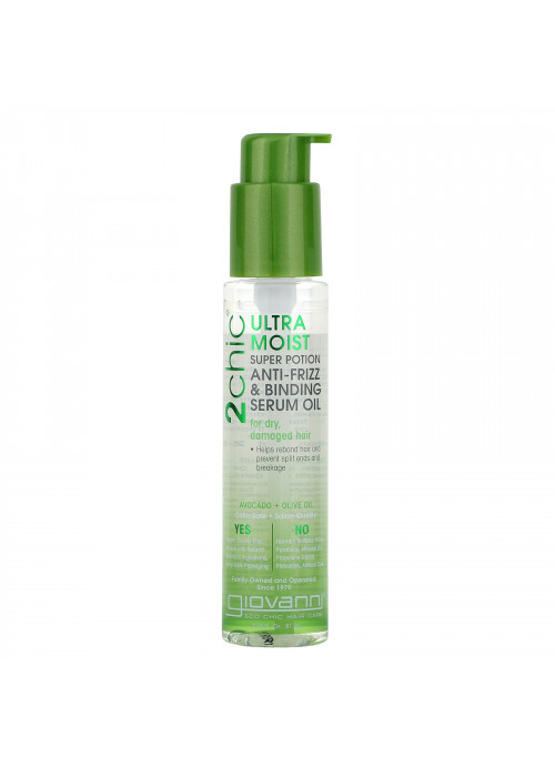 Giovanni, 2chic, Ultra-Moist Super Potion Anti-Frizz & Binding Serum Oil, Avocado & Olive Oil, 2.75 fl oz (81 ml)