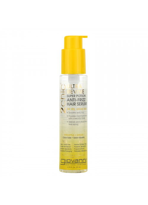 Giovanni, 2chic, Ultra-Revive Super Potion Anti-Frizz Hair Serum, Pineapple & Ginger, 2.75 fl oz (81 ml)