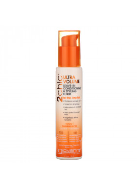Giovanni, 2chic, Ultra-Volume Leave-In Conditioning Elixir, for Fine, Limp Hair, Tangerine & Papaya Butter, 4 fl oz (118 ml)