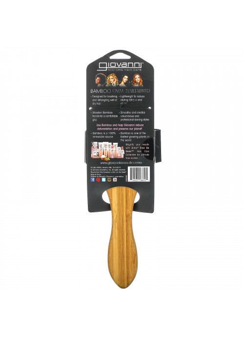 Giovanni, Bamboo Oval Hairbrush, 1 Brush