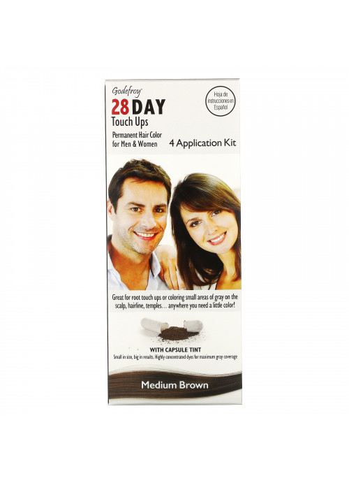 Godefroy, 28 Day Touch Ups, Medium Brown,  4 Application Kit