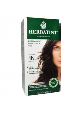 Herbatint, Permanent Haircolor Gel, 1N, Black, 4.56 fl oz (135 ml)