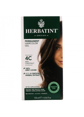 Herbatint, Permanent Haircolor Gel, 4C, Ash Chestnut, 4.56 fl oz (135 ml)