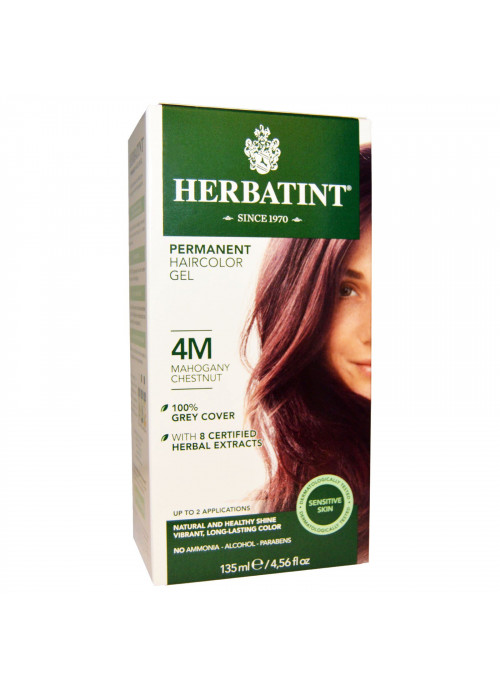 Herbatint, Permanent Haircolor Gel, 4M, Mahogany Chestnut, 4.56 fl oz (135 ml)