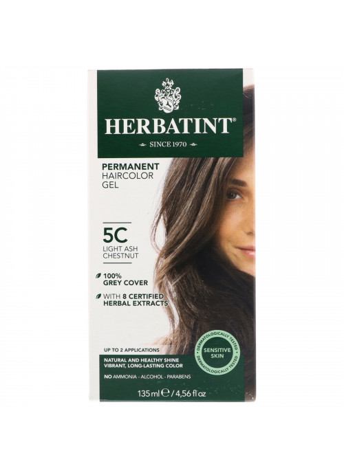 Herbatint, Permanent Haircolor Gel, 5C, Light Ash Chestnut, 4.56 fl oz (135 ml)