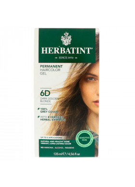 Herbatint, Permanent Haircolor Gel, 6D, Dark Golden Blonde, 4.56 fl oz (135 ml)