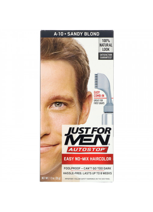 Just for Men, Autostop Men's Hair Color, Sandy Blond A-10, 1.2 oz (35 g)