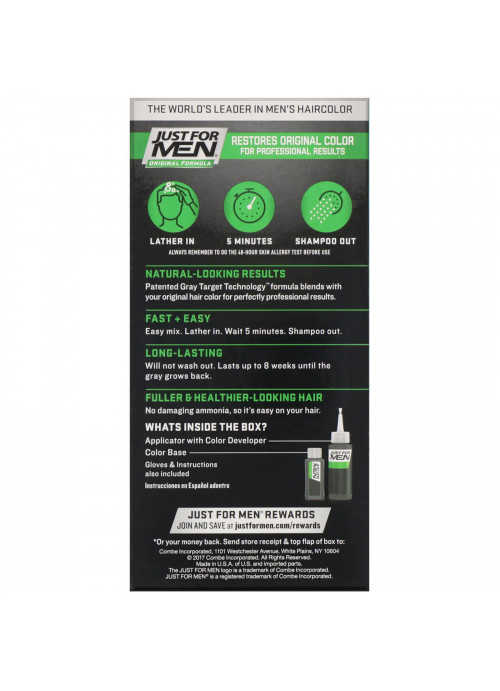 Just for Men, Original Formula Men's Hair Color, Dark Blond/Lightest Brown H-15, Single Application Kit