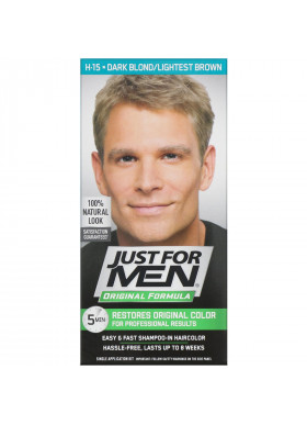 Just for Men, Original Formula Men's Hair Color, Dark Blond/Lightest Brown H-15, Single Application Kit