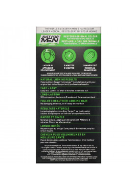 Just for Men, Original Formula Men's Hair Color, Darkest Brown-Black H-50A, Single Application Kit