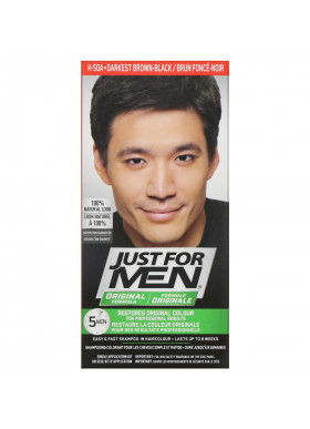 Just for Men, Original Formula Men's Hair Color, Darkest Brown-Black H-50A, Single Application Kit