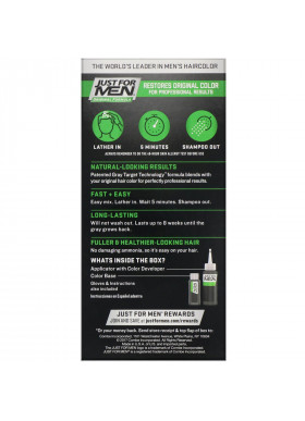 Just for Men, Original Formula Men's Hair Color, Real Black H-55, Single Application Kit