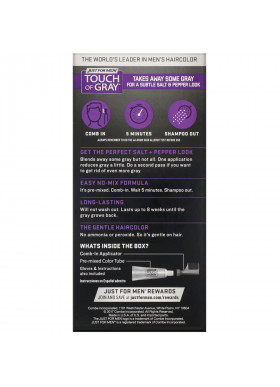 Just for Men, Touch of Gray, Comb-In Hair Color, Black T-55, 1.4 oz (40 g)