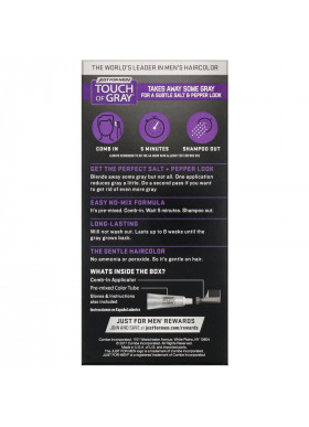 Just for Men, Touch of Gray, Comb-In Hair Color, Light Brown T-25, 1.4 oz (40 g)
