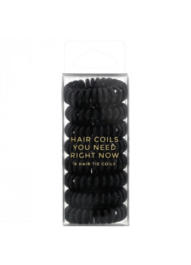 Kitsch, Hair Coils, Black, 8 Pieces