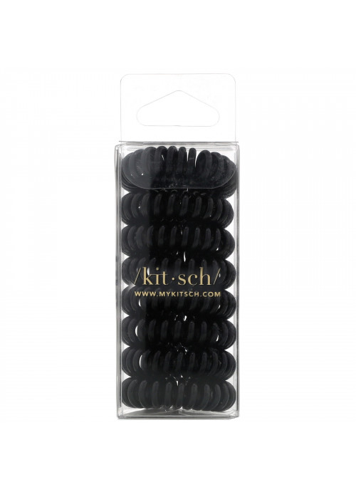Kitsch, Hair Coils, Black, 8 Pieces