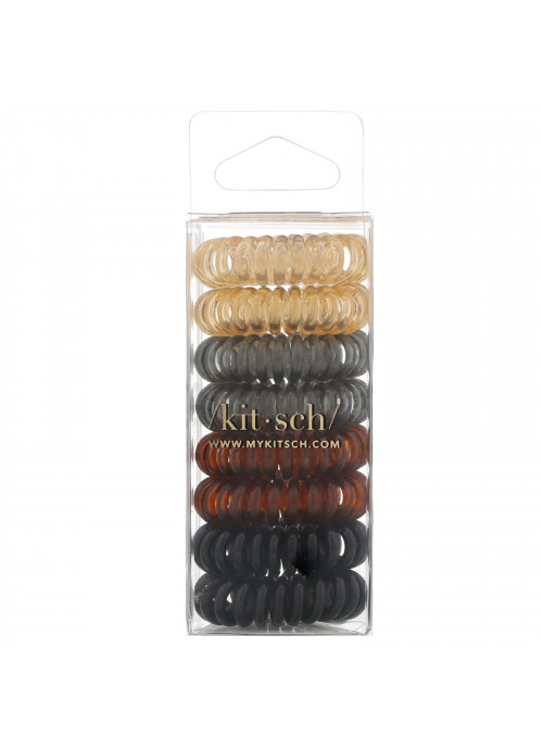 Kitsch, Hair Coils, Brunette, 8 Hair Tie Coils