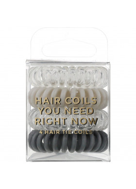 Kitsch, Hair Coils, Charcoal, 4 Pieces