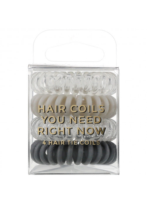 Kitsch, Hair Coils, Charcoal, 4 Pieces