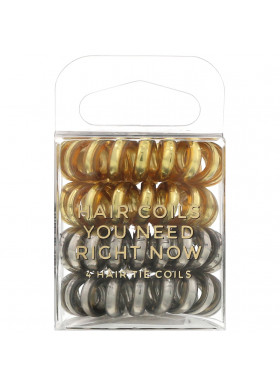 Kitsch, Hair Coils, Metallic, 4 Pieces